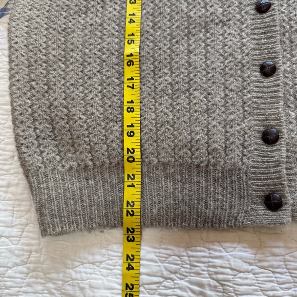 Women's Tan Cardigan Sweater - Picture 9 of 10